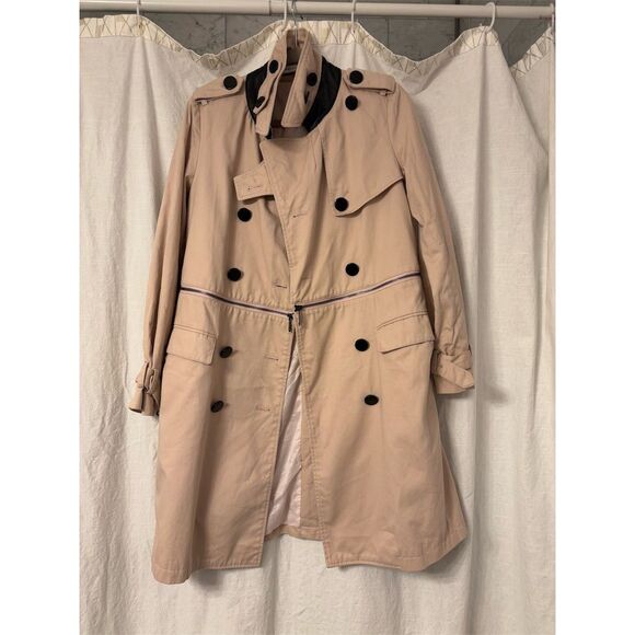 Rebecca Minkoff Women's Convertible Trench Coat Beige Size Small Standard - Picture 2 of 16